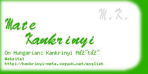 mate kankrinyi business card